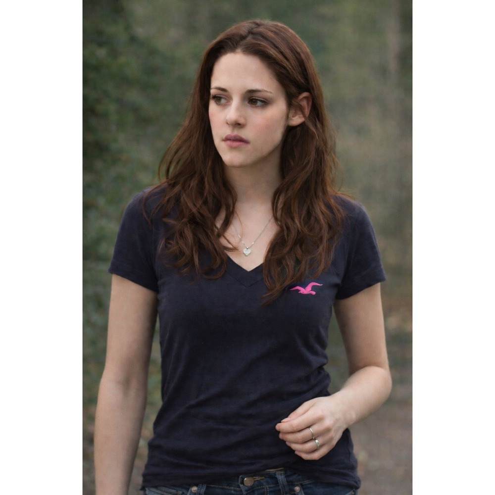 Hollister Tee Women XS Navy VNeck Pink Logo SoCal California Graphic Bella‎ Swan